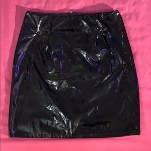 Black Latex Mini Skirt